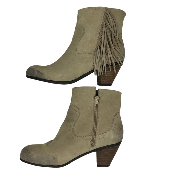 Crown Vintage Distressed Suede Leather Boots Sz 10 - Picture 3 of 5